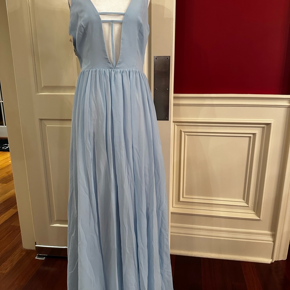 NWT Fame and Partners Light Blue Maxi Dress